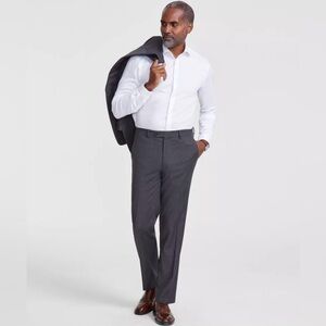 Tallia Men’s Classic Fit Stretch Solid Grey Suit Dress Pants 38Wx30L